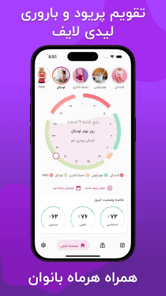 لیدی لایف | تقویم پریود و باروری