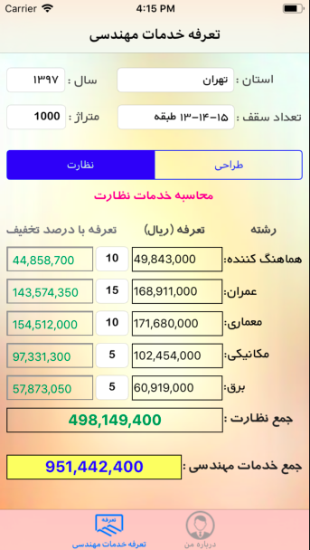 تعرفه مهندسی
